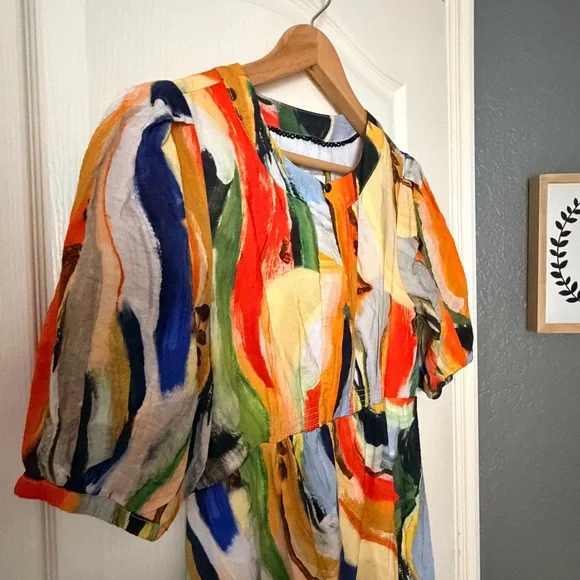 Anthropologie Maeve Suzannah Colorful Printed
V Neck Maxi Dress, small - Picture 3 of 11